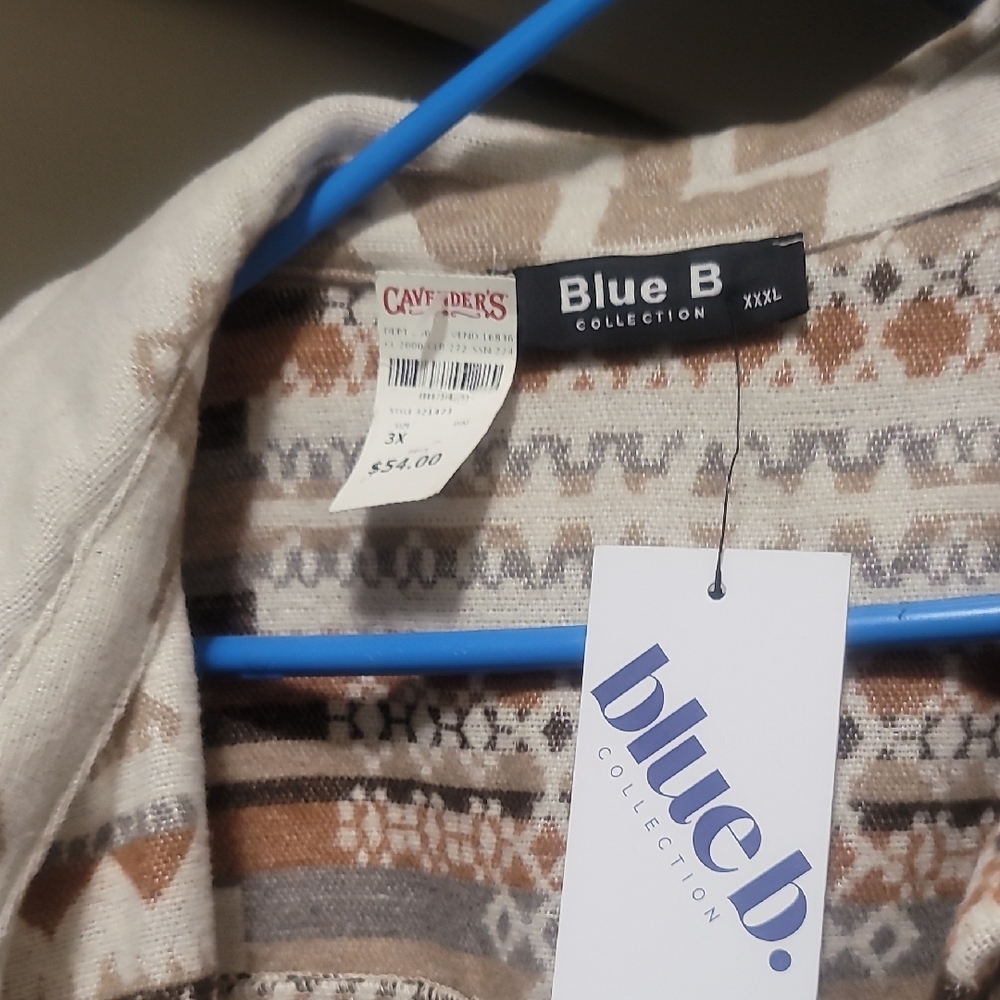 Cream and Brown Short Sleeve Button Down Shirt